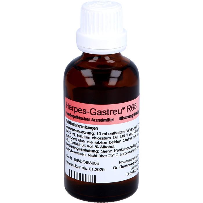 Herpes-Gastreu R68 Mischung bei Hauterkrankungen, 50 ml Solution