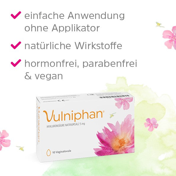 Vulniphan Vaginalovula bei Atrophie und Dystrophie der Vaginalschleimhaut, 10 St. Zäpfchen