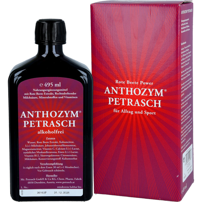 ANTHOZYM PETRASCH alkoholfrei Rote Beete Power Flüssigkeit, 500 ml Lösung