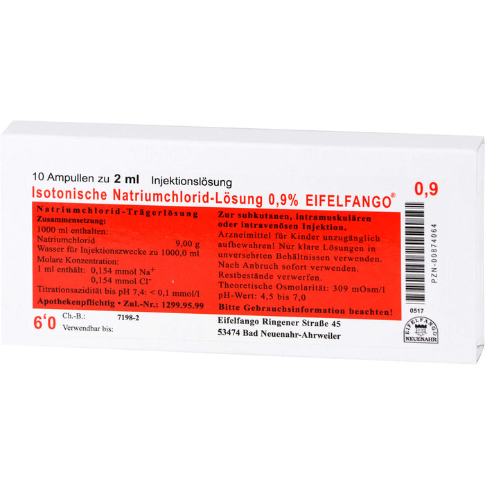 EIFELFANGO Isotonische Natriumchlorid-Lösung 0,9 %, 10 pcs. Ampoules