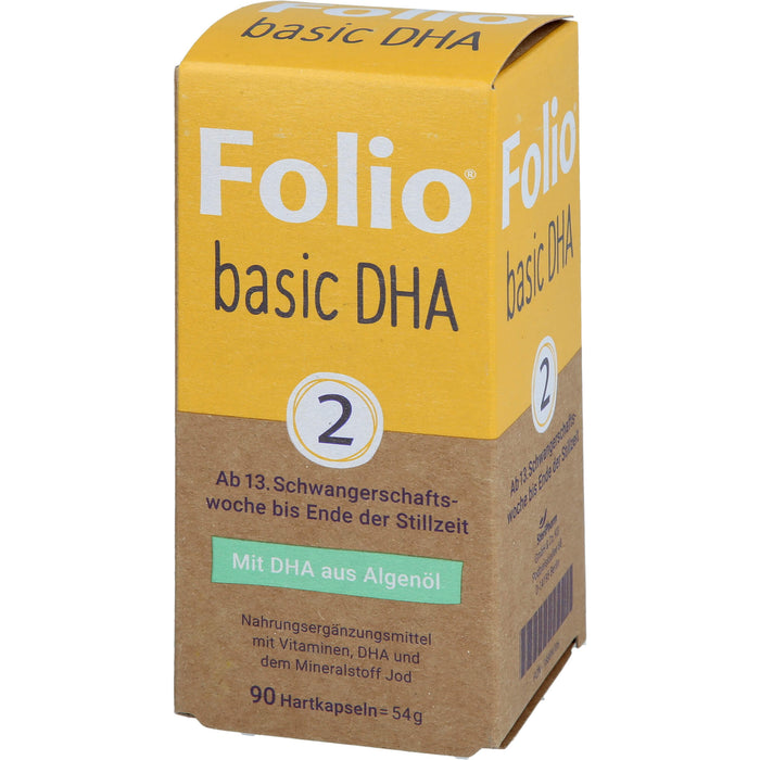 Folio 2 Basic DHA für Schwangerschaft & Stillzeit mit bioaktiver Folsäure, 90 pcs. Capsules