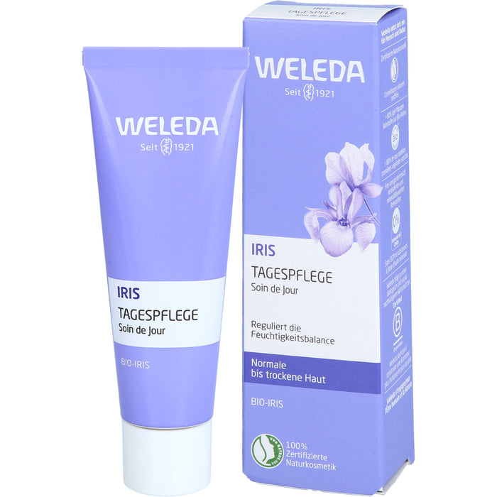 WELEDA Iris Tagespflege reguliert die Feuchtigkeitsbalance von normaler bis trockener Haut, 30 ml Creme