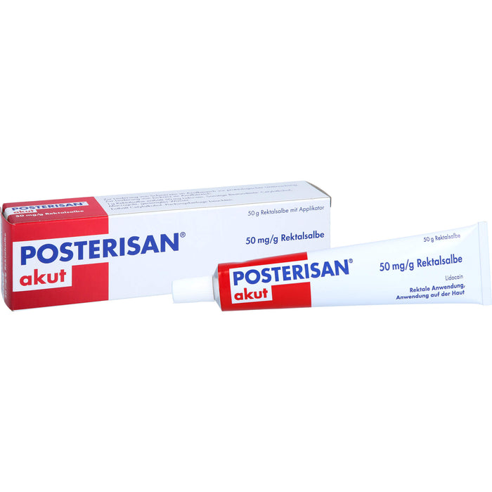 Posterisan akut Hämorrhoidensalbe mit Lidocain bei starkem Juckreiz und Schmerzen im Analbereich, 50 g Ointment