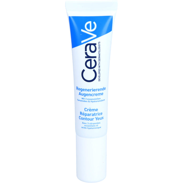 CeraVe regenerierende, feuchtigkeitsspendende Augencreme mit 3 essenziellen Ceramiden und Hyaluronsäure, 14 ml Creme