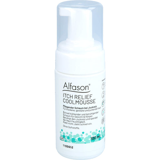 Alfason ItchRelief Coolmousse pflegender Schaum bei Juckreiz für trockene, gereizte und juckende Haut, 100 ml Schaum
