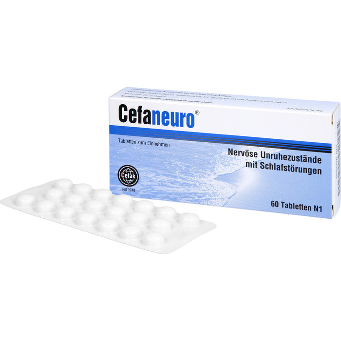 Cefaneuro Tabletten bei nervösen Unruhezuständen mit Schlafstörungen, 60 pcs. Tablets