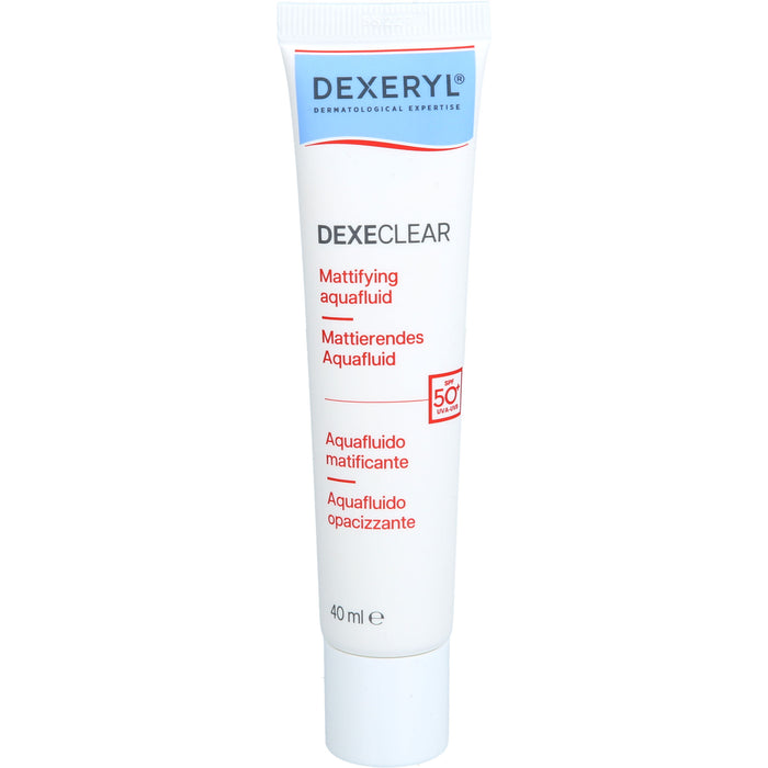 DEXECLEAR mattierendes Aquafluid SPF 50+ bei unreiner Haut, Pickeln und zu Akne neigende Haut, 40 ml Creme