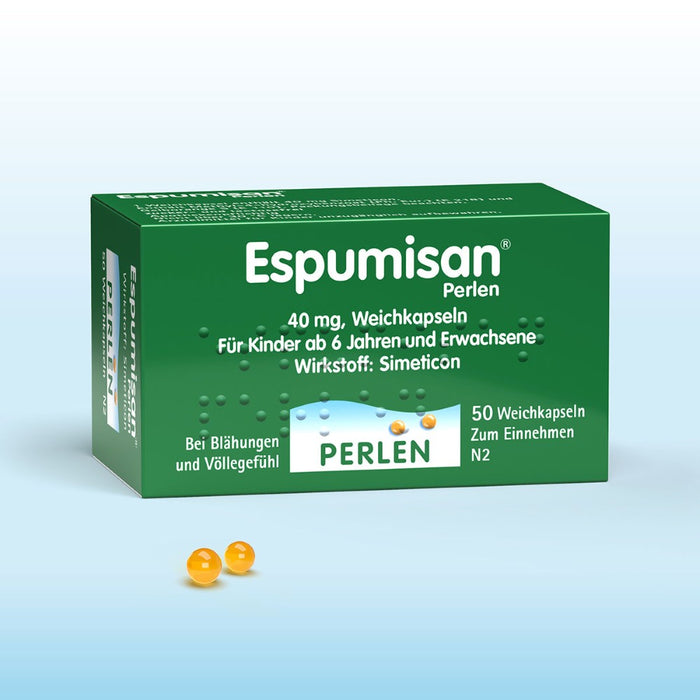 Espumisan Perlen Weichkapseln bei Blähungen und Völlegefühl, 50 St. Kapseln