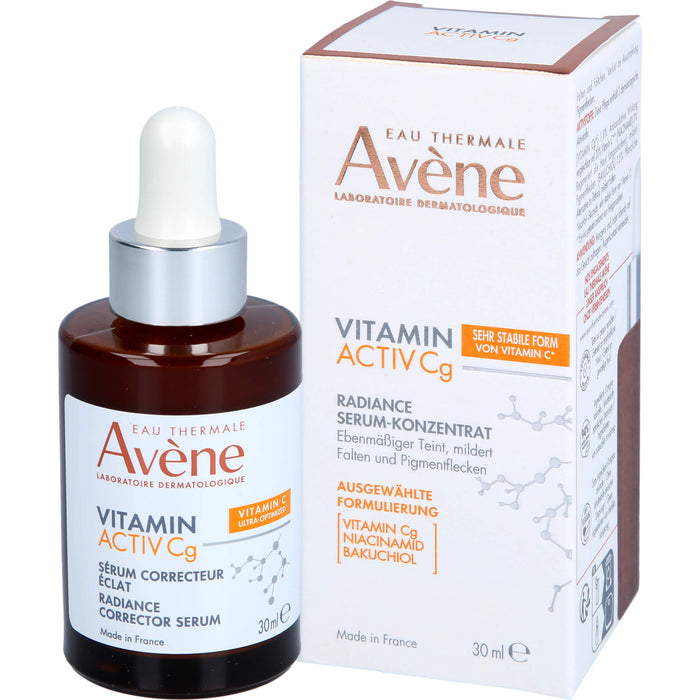 Avène Vitamin Activ Cg Radiance Serum-Konzentrat für ebenmäßigen Teint, milderrt Falten und Pigmentflecken, 30 ml Lösung