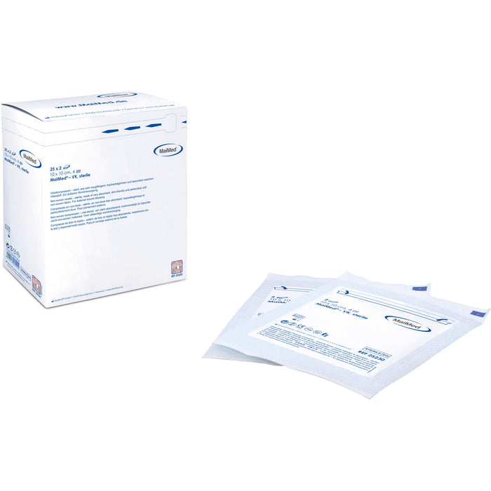 MaiMed Vlieskompressen 10 x 10 cm 4-fach steril, 50 pc Compresses