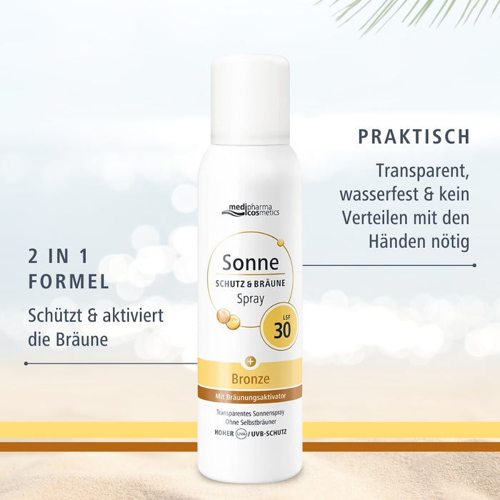 Medipharma Cosmetics Sonne Schutz & Bräune Spray LSF 30, 150 ml Lösung