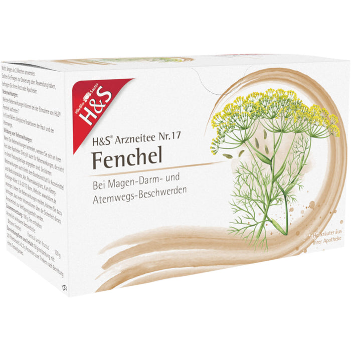 H&S Arzneitee Nr. 17 Fenchel bei Magen-Darm- und Atemwegsbeschwerden, 20 pcs. Filter bag