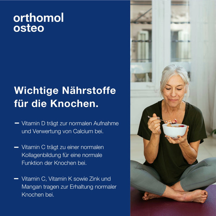 Orthomol Osteo - Mikronährstoffe für die Knochen - Nahrungsergänzungsmittel mit den Vitaminen C, D und K sowie Zink, 30 St. Tagesportionen