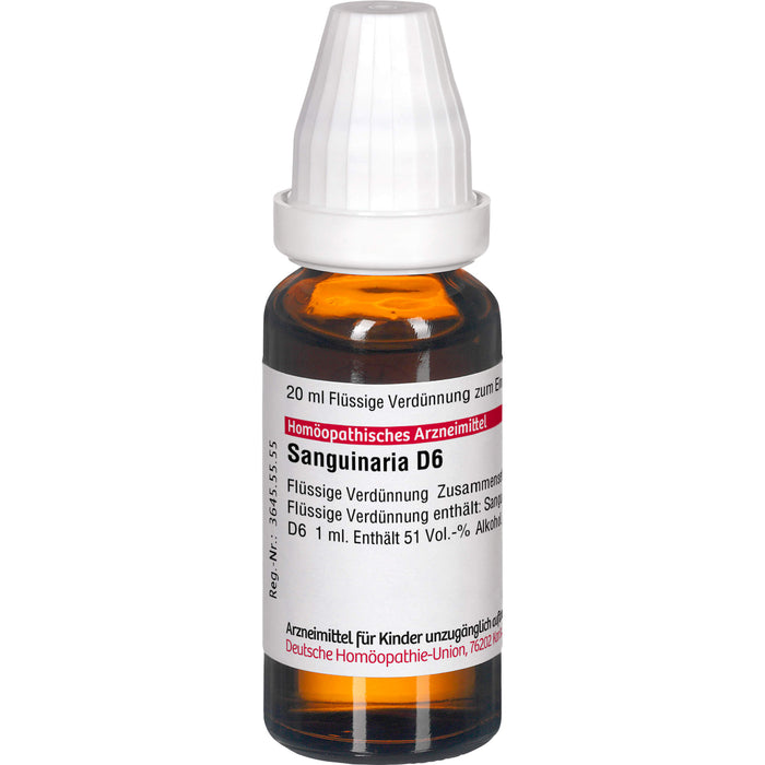 Sanguinaria D6 DHU Dilution, 20 ml Solution