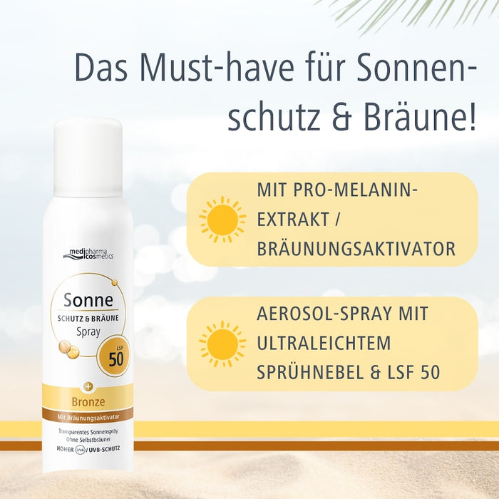Medipharma Cosmetics Sonne Schutz & Bräune Bronze Spray LSF 50, 150 ml Solution