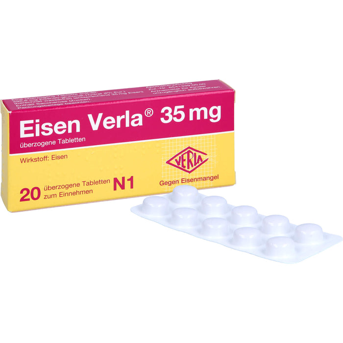Eisen Verla 35 mg Tabletten gegen Eisenmangel, 20 pc Tablettes