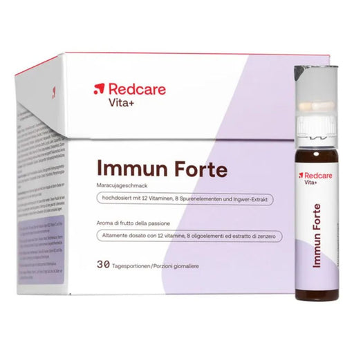 RedCare Immun Forte Trinkampullen mit Maracujageschmack + Kapseln, 30 St. Tagesportionen