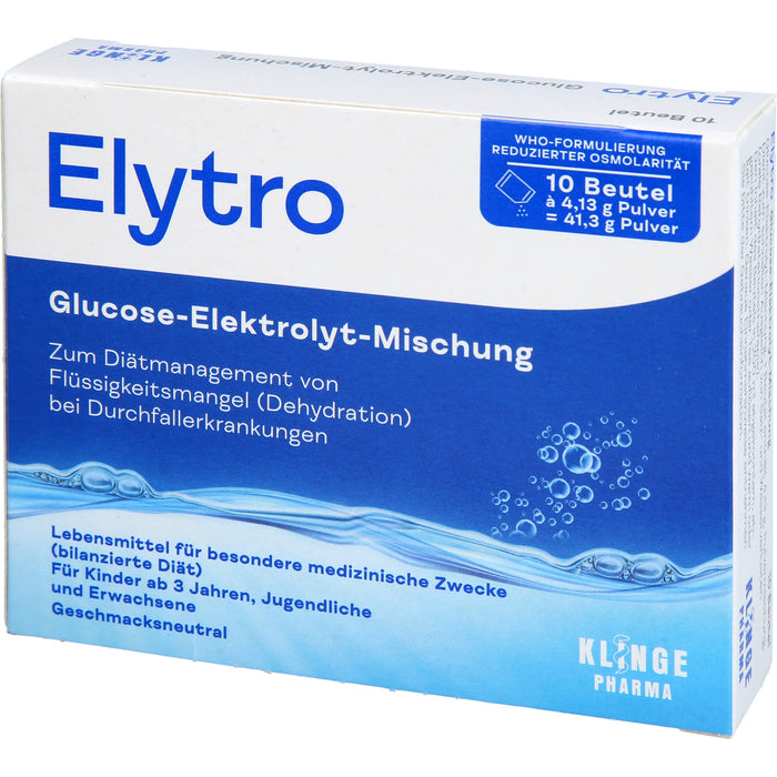 Elytro Glucose-Elektrolyt-Mischung bei Durchfallerkrankungen geschmacksneutral, 10 pc Sachets