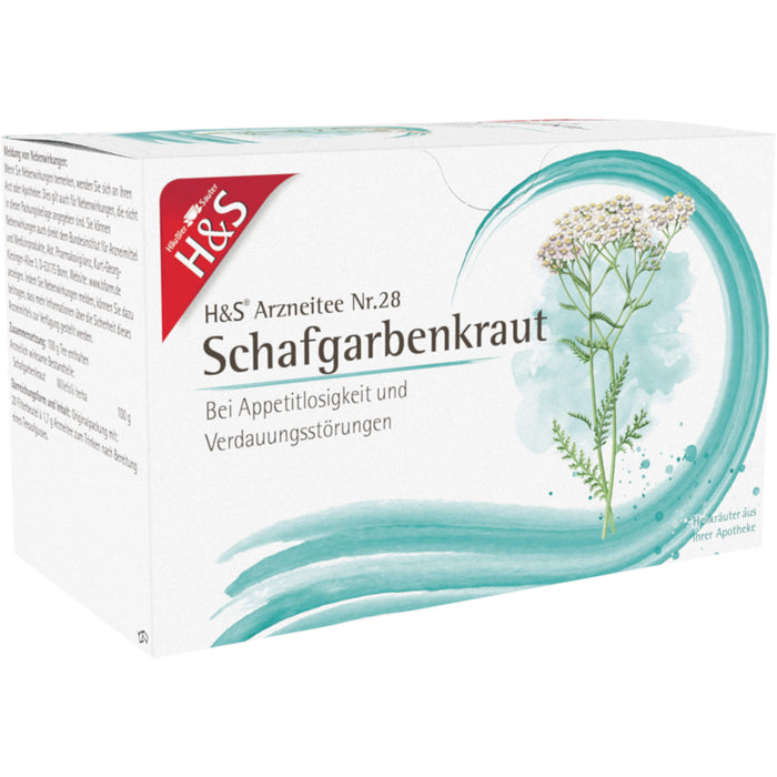 H&S Arzneitee Nr.28 Schafgarbenkraut bei Appetitlosigkeit und Verdauungsstörungen, 20 pc Sac filtrant