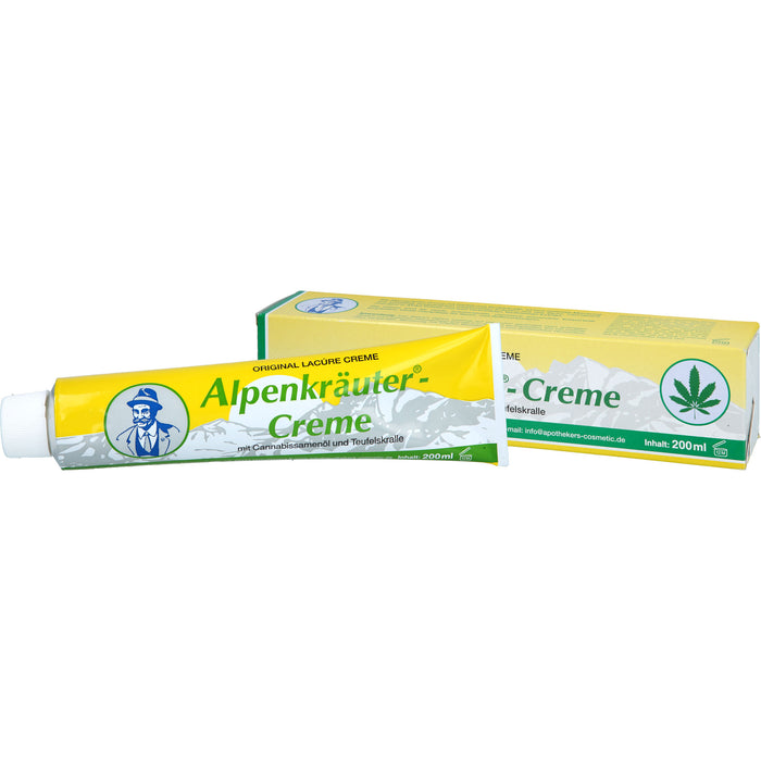 Lacure Alpenkräuter-Creme mit Cannabisöl und Teufelskralle, 200 ml Crème