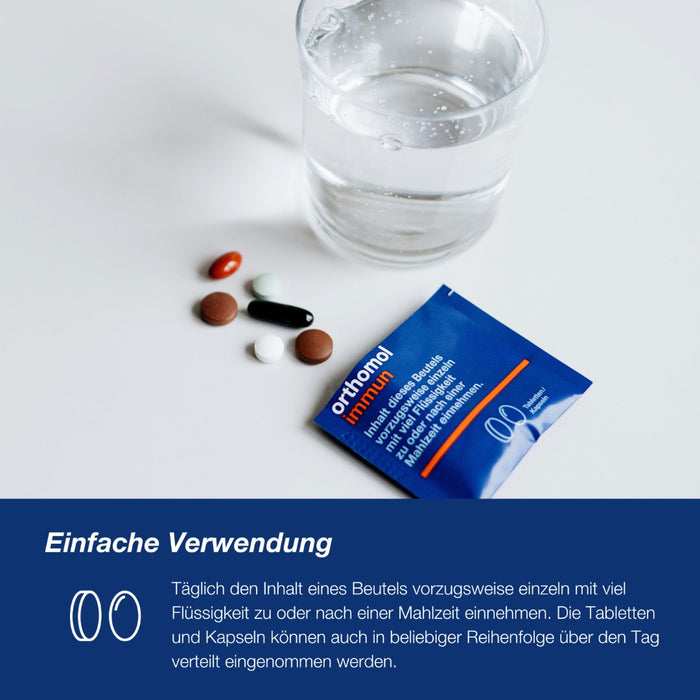 Orthomol Immun - Mikronährstoffe zur Unterstützung des Immunsystems - mit Vitamin C, Vitamin D und Zink - Tabletten/Kapseln, 30 St. Tagesportionen