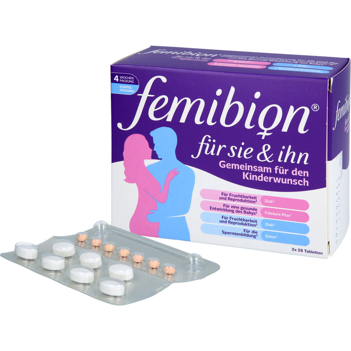 Femibion für Sie & Ihn Tabletten zur Unterstützung bei Kinderwunsch, 56 pcs. Tablets