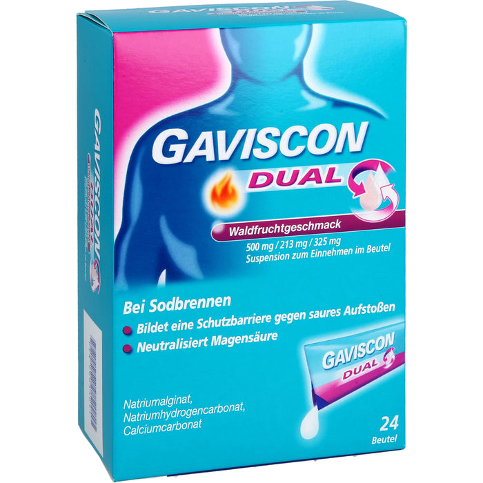 GAVISCON Dual Suspension bei Sodbrennen Waldfruchtgeschmack, 24 pcs. Sachets