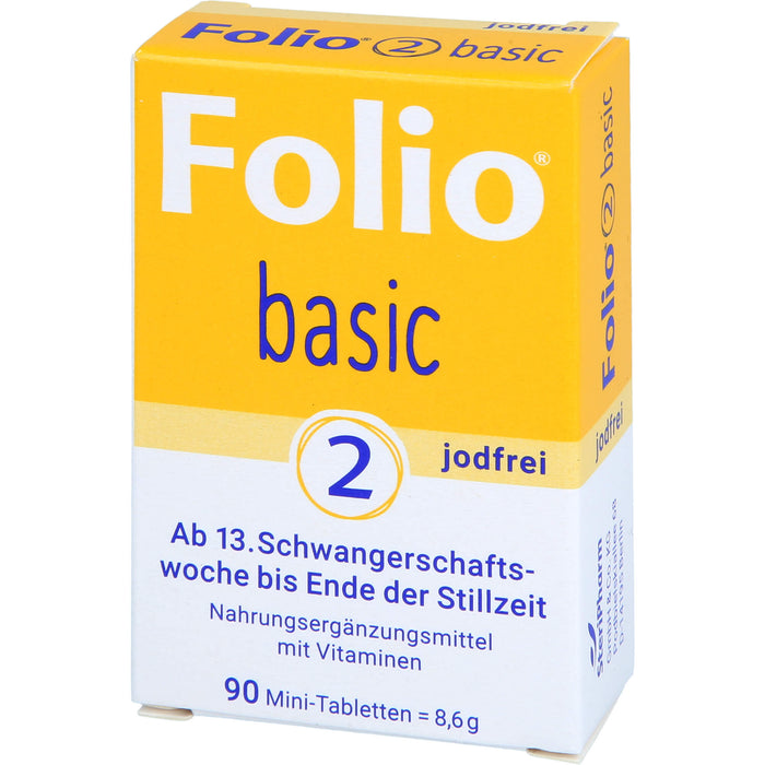 Folio Basic 2 jodfreie Mini-Tabletten ab der 13. Woche bis Ende der Stillzeit, 90 pc Tablettes
