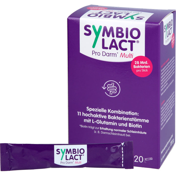 SymbioLact Pro Darm Multi Sticks mit 28 Mrd. Bakterien, L-Glutamin & Biotin, 20 St. Sticks