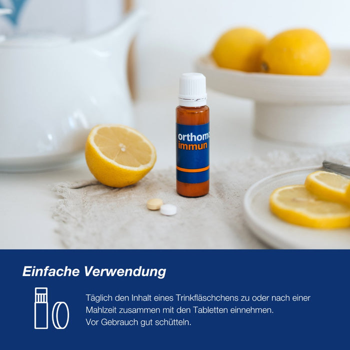 Orthomol Immun - Mikronährstoffe zur Unterstützung des Immunsystems - mit Vitamin C, Vitamin D und Zink - Trinkampullen/Tabletten, 7 St. Tagesportionen