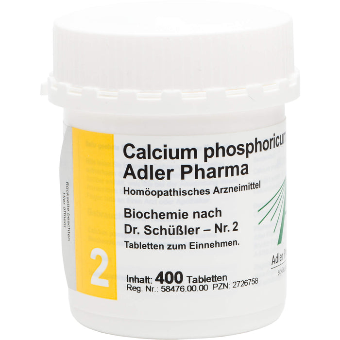 Adler Pharma Calcium phosphoricum D6 Biochemie nach Dr. Schüßler Nr. 2 Tabletten, 400 St. Tabletten