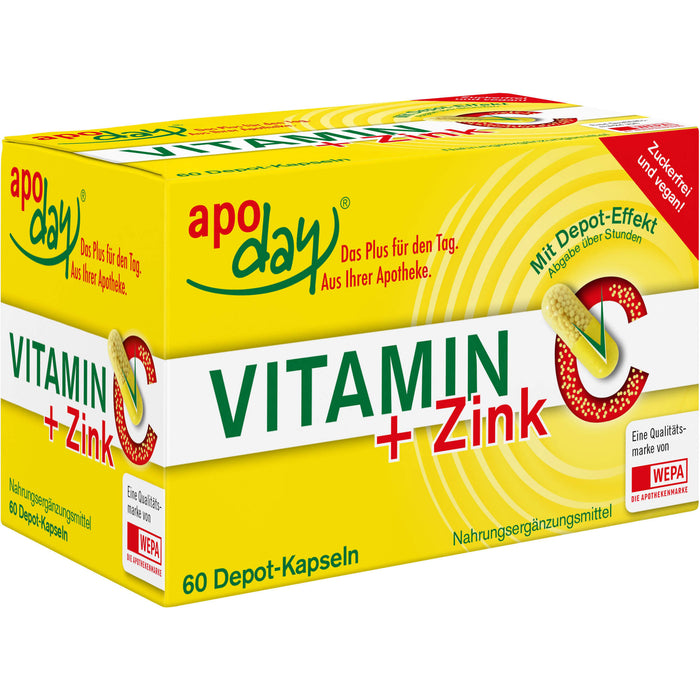 Apoday Vitamin C + Zink Depot-Kapseln, 60 pcs. Capsules