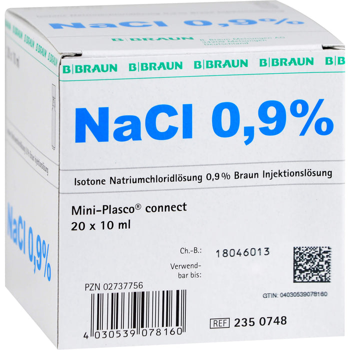 Isotone Kochsalzlösung NaCl 0,9% Braun Mini-Plasco connect, 20 ml Lösung
