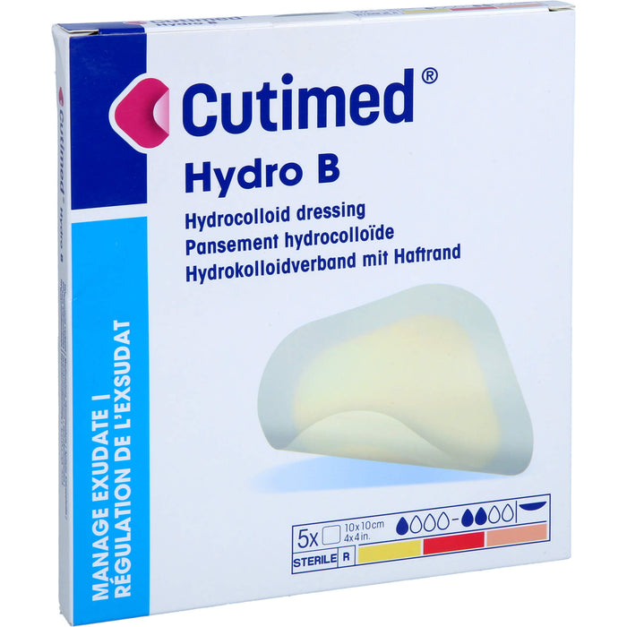 Cutimed Hydro B 10x10cm Hydrokoll.Verb.m.Haftrand, 5 St KOM