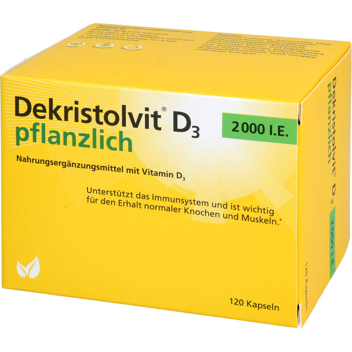 Dekristolvit D3 2000 I.E pflanzliche Kapseln unterstützt das Immunsystem und  den Erhalt normaler Knochen und Muskeln, 120 pcs. Capsules