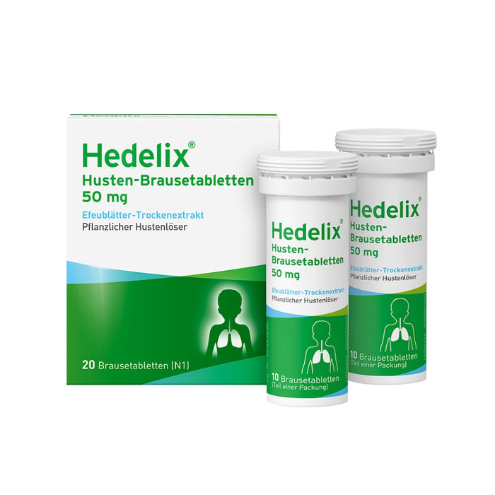 Hedelix Husten-Brausetabletten – natürlich wirksam gegen Husten, fruchtig lecker im Geschmack, 20 St. Tabletten