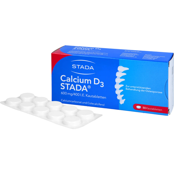 STADA Calcium D3 600 mg/400 I.E. Kautabletten, 50 St. Tabletten
