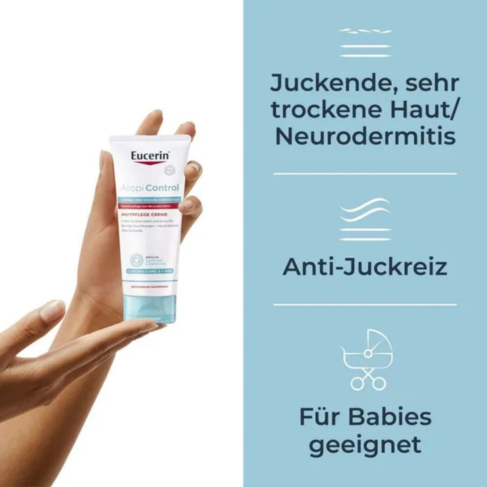 Eucerin AtopiControl Akutpflege Creme reduziert Juckreiz und lindert Rötungen und Hautreizungen, 100 ml Cream