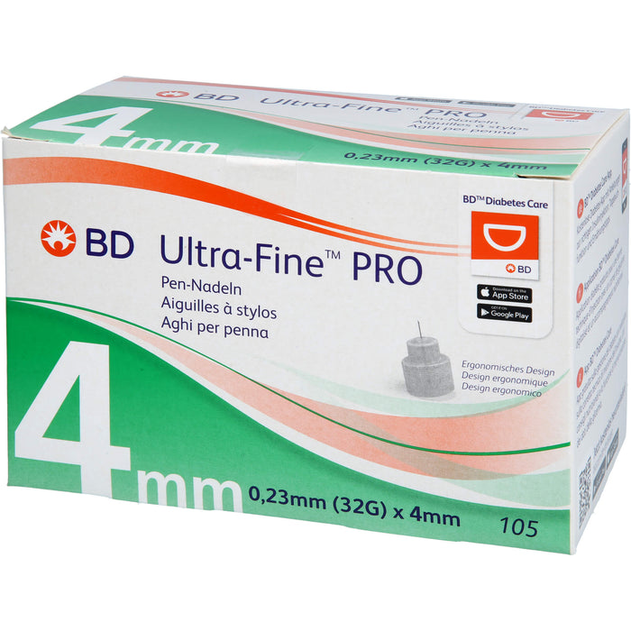 BD Ultra-fine Pro Pen-Nadeln 4 mm 32 G 0,23 mm, 105 pcs. Cannulas