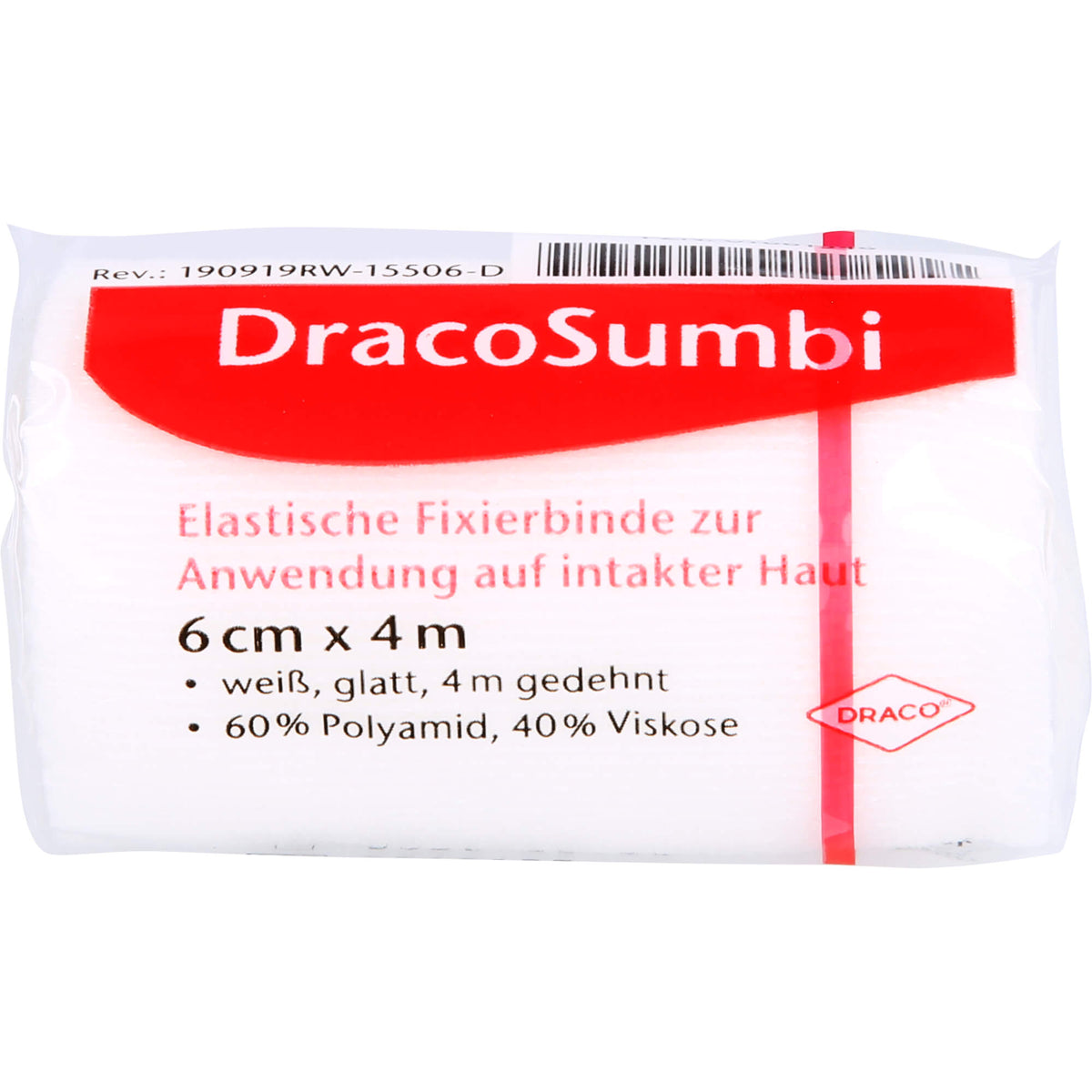Binde Weiss DRACO-SUMBI elastische Fixierbinde weiß 6 cm, 1 St. Binde — apohealth ...