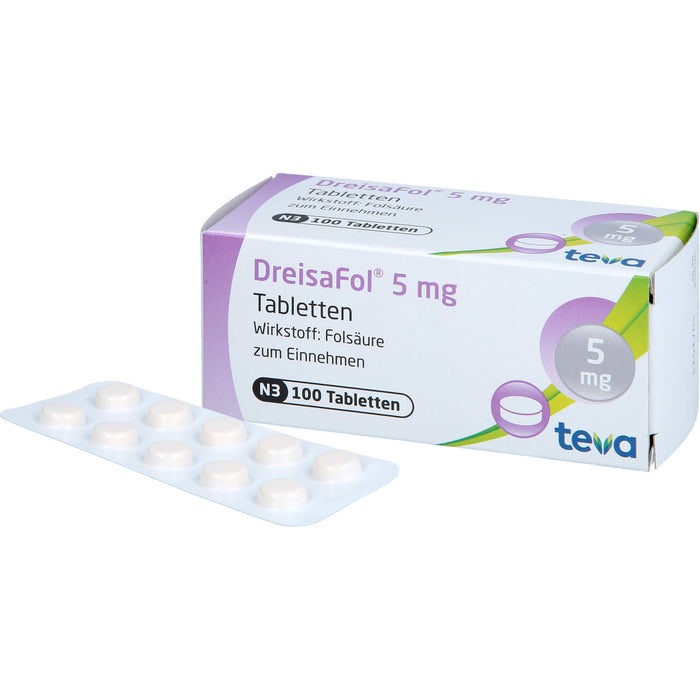 DreisaFol Tabletten bei Folsäuremangelzuständen, 100 pc Tablettes