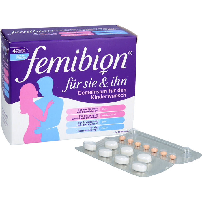 Femibion für Sie & Ihn Tabletten zur Unterstützung bei Kinderwunsch, 56 pcs. Tablets