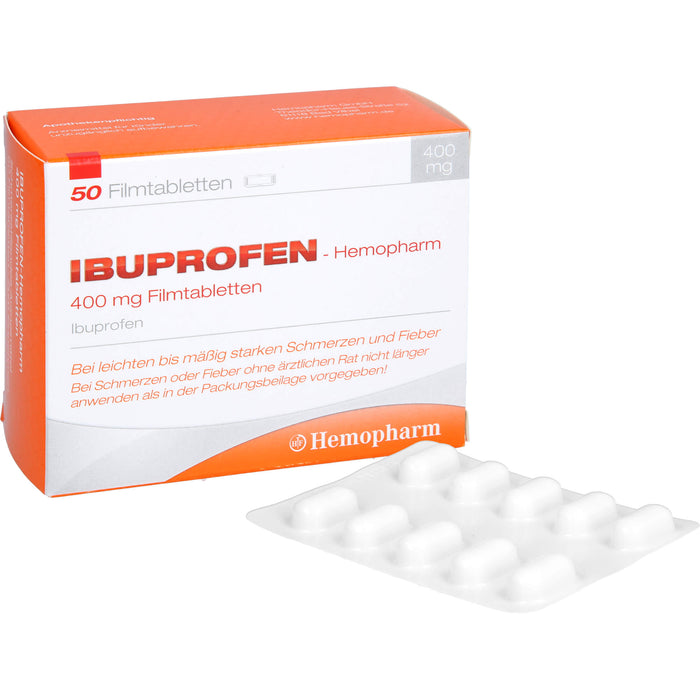 Ibuprofen-Hemopharm 400 mg Filmtabletten, 50 pc Tablettes