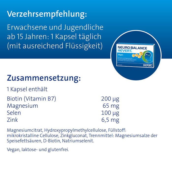 NeuroBalance Hevert mit Biotin und Magnesium, 60 pc Capsules