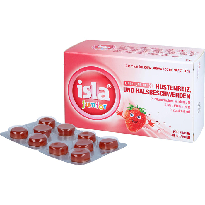 Isla Junior Pastillen bei Hustenreiz und Halsschmerzen, 50 pcs. Pastilles