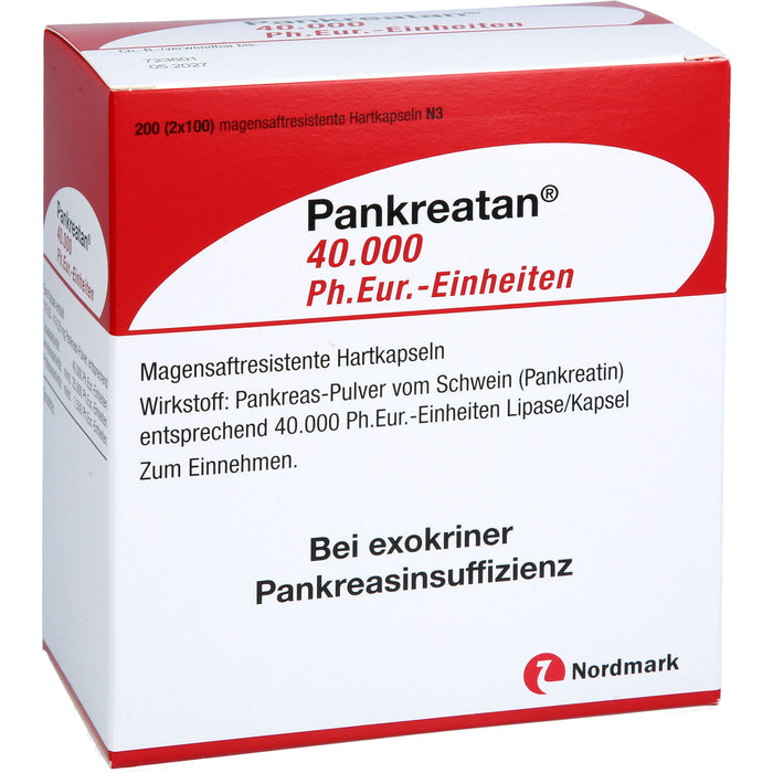 Nordmark Pankreatan 40.000 Kapseln bei exokriner Pankreasinsuffizienz, 200 St. Kapseln