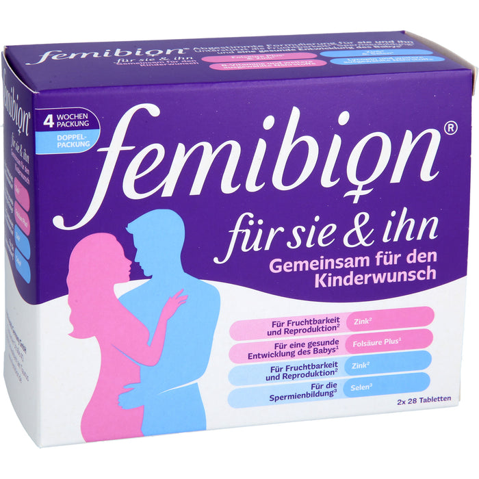 Femibion für Sie & Ihn Tabletten zur Unterstützung bei Kinderwunsch, 56 pcs. Tablets