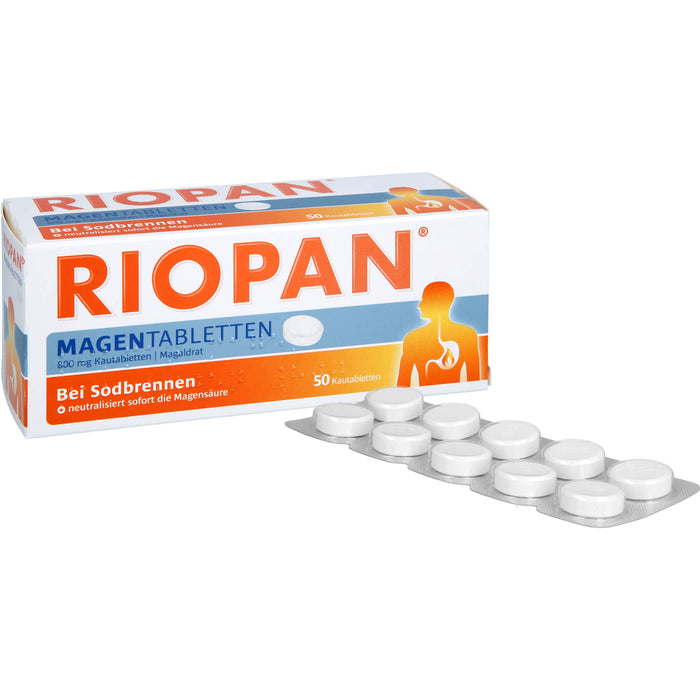 RIOPAN Magentabletten bei Sodbrennen Kautabletten, 50 pc Tablettes