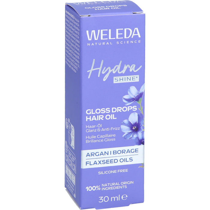 WELEDA Hydra Shine Gloss Drops Haar-Öl für Glanz und Geschmeidigkeit, 30 ml Oil