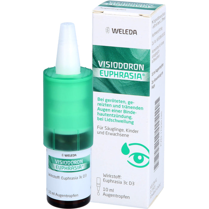 WELEDA Visiodoron Euphrasia Augentropfen bei geröteten, gereizten und tränenden Augen, 10.0 ml Lösung